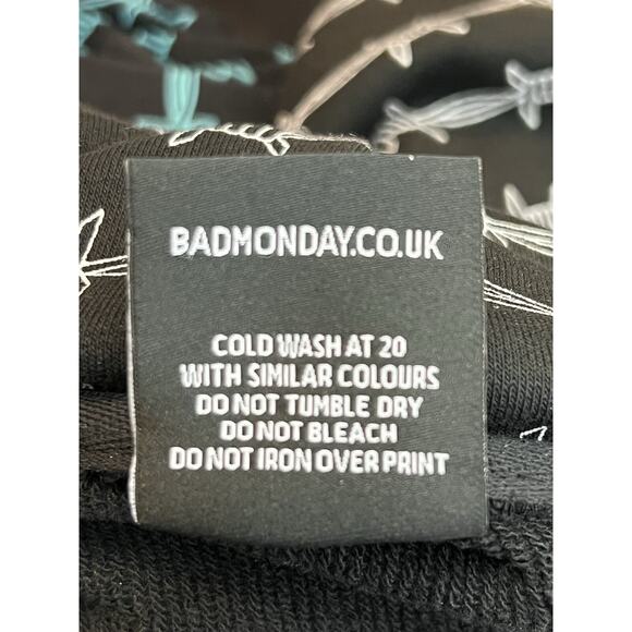 Bad Monday Hoodie Men's XL Black Tattoo Inspired Streetwear UK Urban Goth Punk - Picture 8 of 11